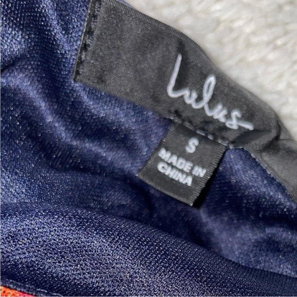 Lulus My Favorite Attention Navy Blue Floral Mesh Lace-Up Midi Dress - Picture 8 of 9